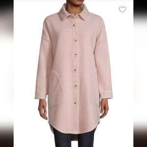 Design Lab Pink Textured Button-Front Jacket Shacket